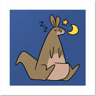 Sleeping Stars and Moon Kangaroo Posters and Art